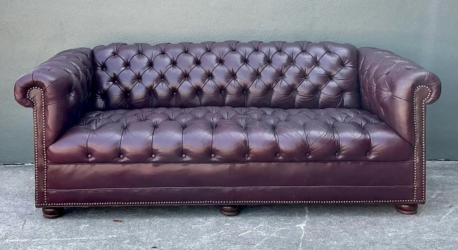 Vintage Tufted Leather Chesterfield Sofa — additional photo 2