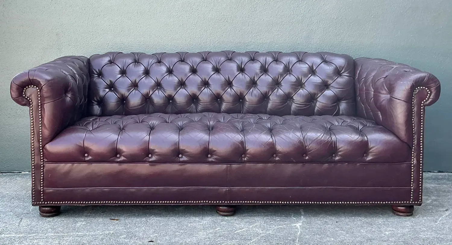 Vintage Tufted Leather Chesterfield Sofa — additional photo 3