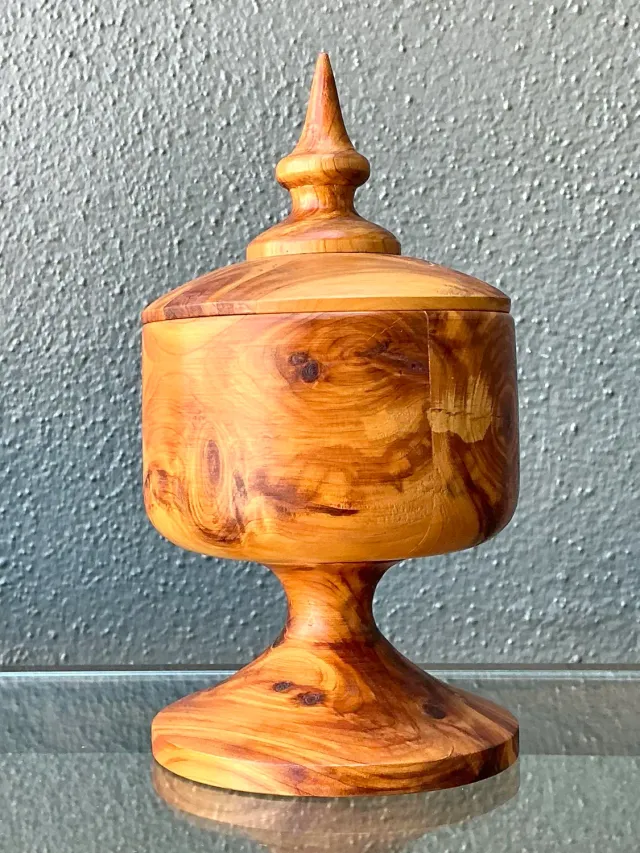 Vintage Turned Wood Lidded Box — additional photo 4