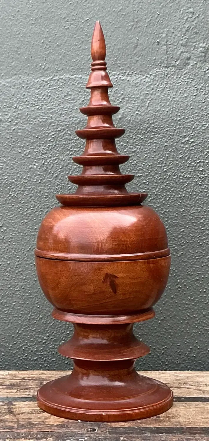 Vintage Turned Wood Spire Box — additional photo 4