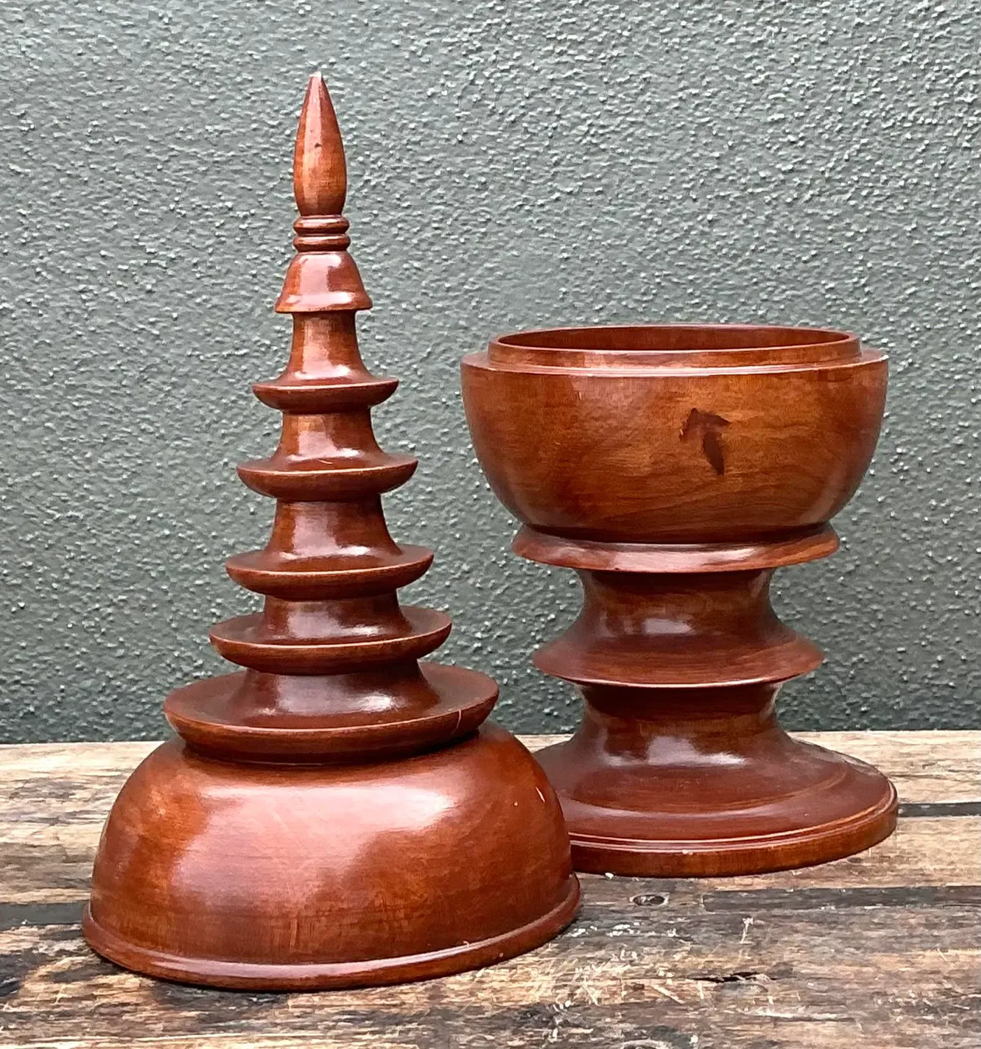 Vintage Turned Wood Spire Box — additional photo 5