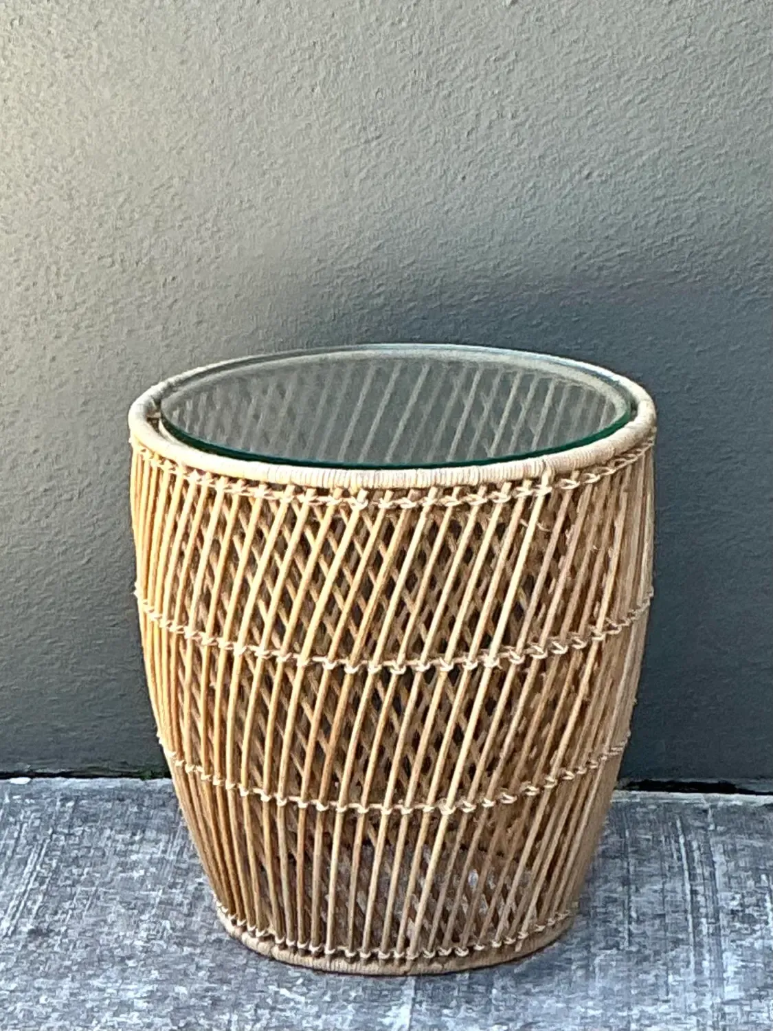 Vintage Twisted Rattan Side Table — additional photo 2
