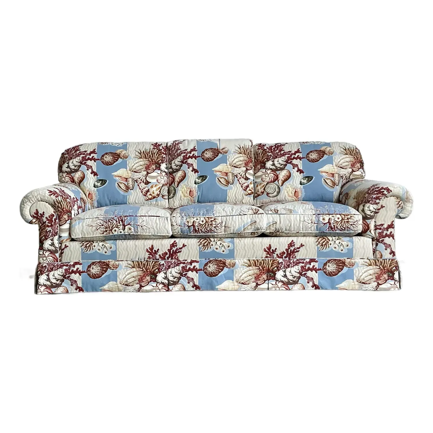 Vintage Undersea Printed Three Seat Sofa — additional photo 1
