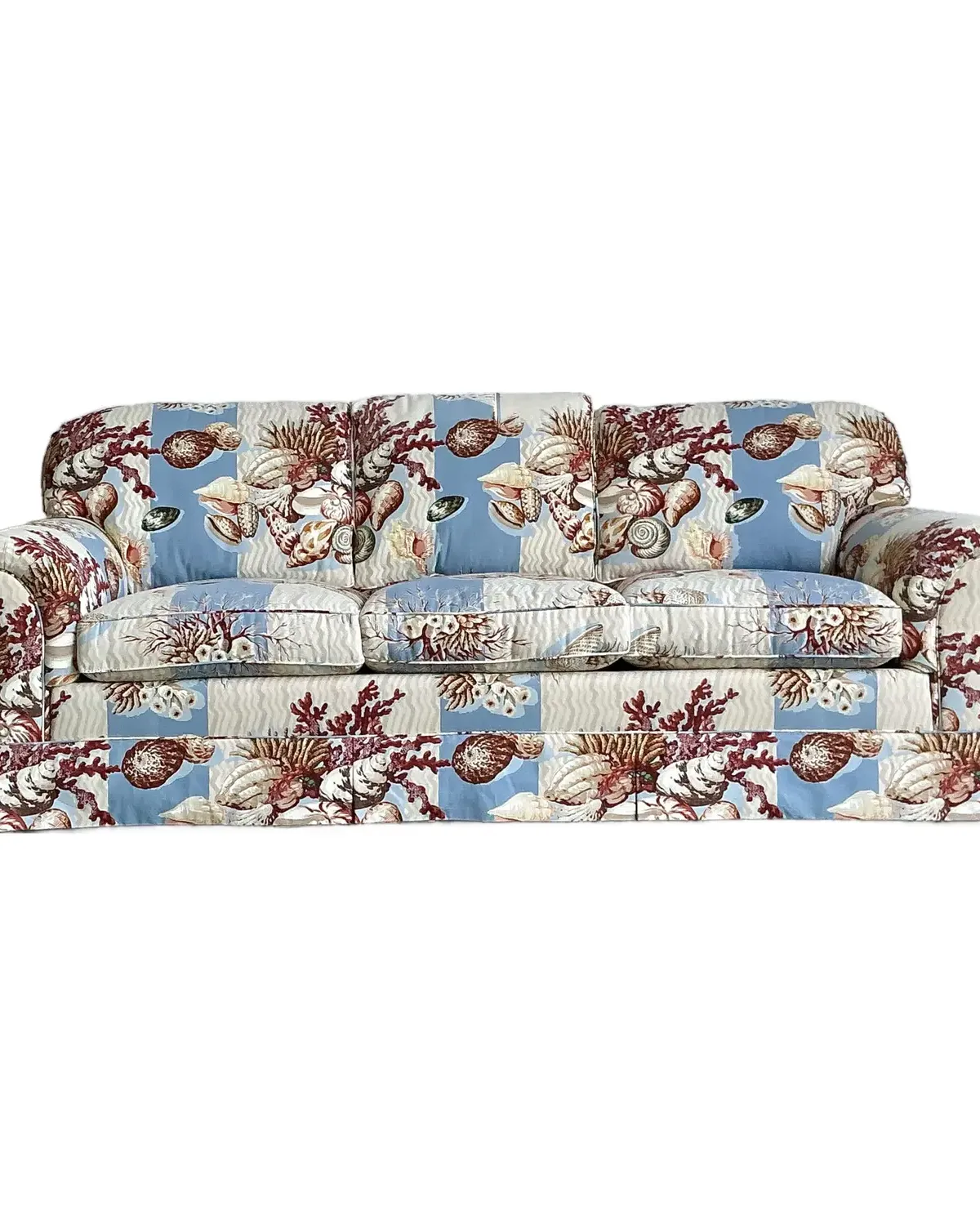 Vintage Undersea Printed Three Seat Sofa
