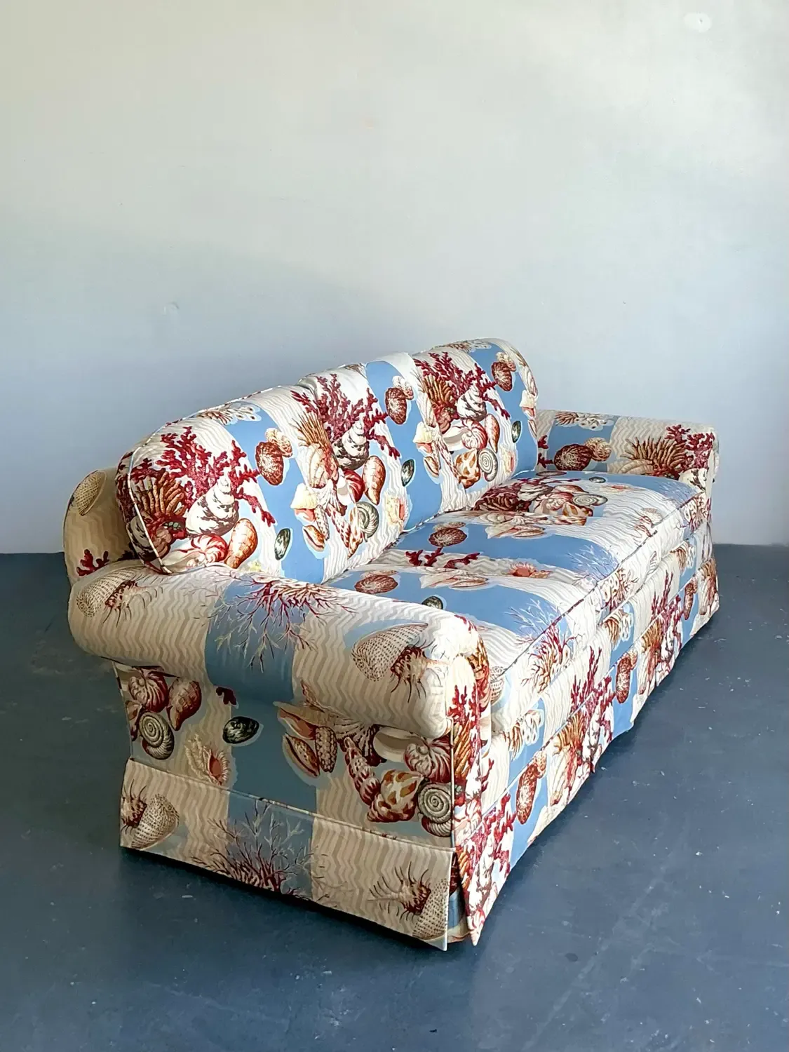 Vintage Undersea Printed Three Seat Sofa — additional photo 4