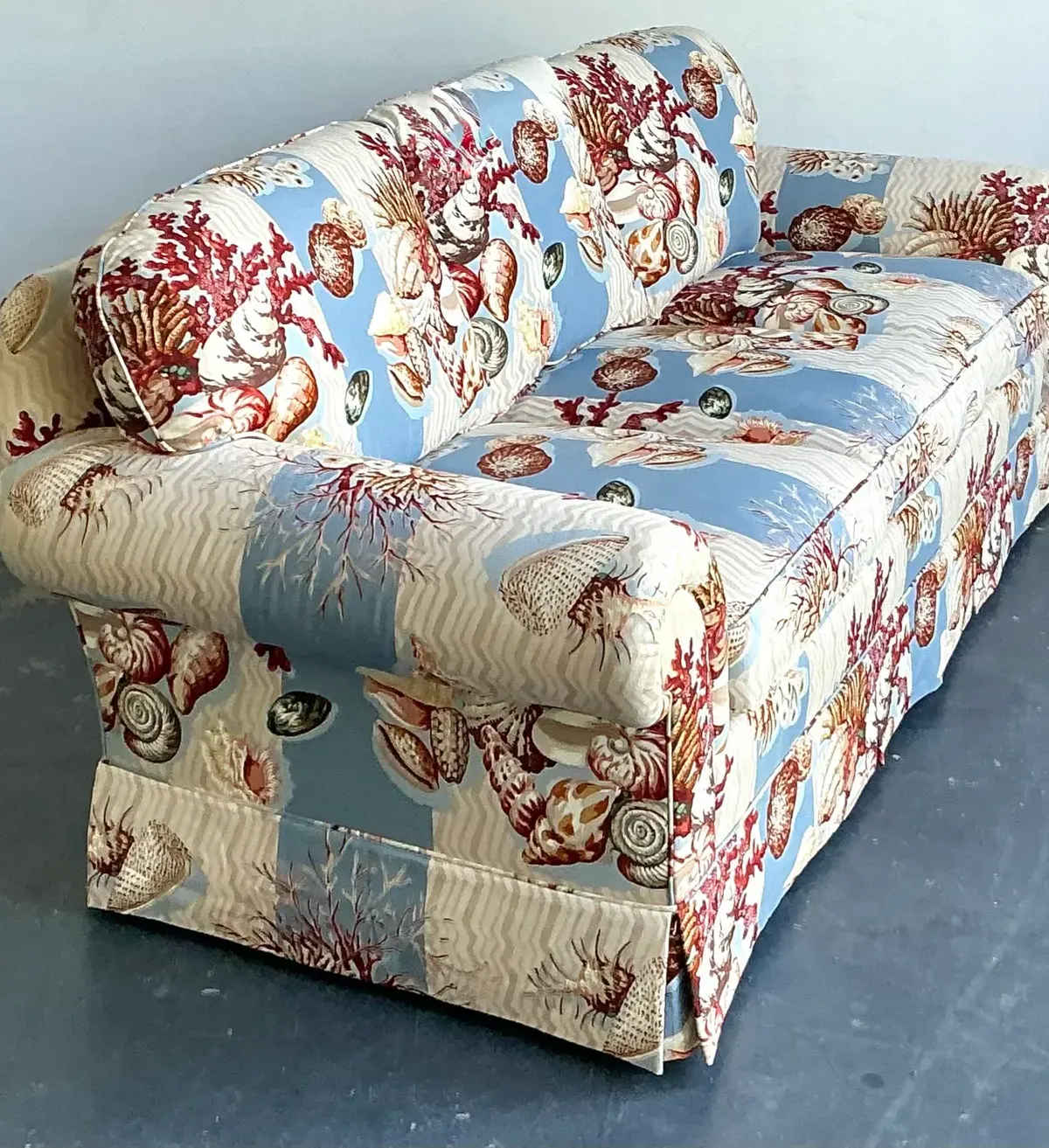 Vintage Undersea Printed Three Seat Sofa — additional photo 7