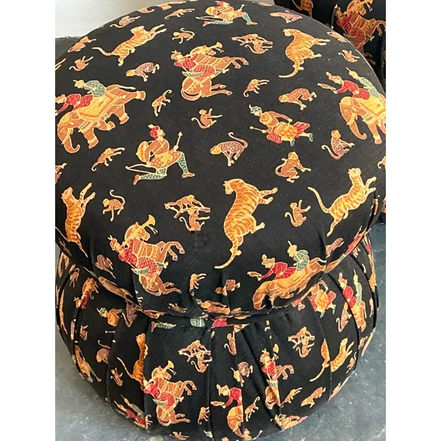 Vintage Upholstered Elephant Low Stools - A Pair — additional photo 6
