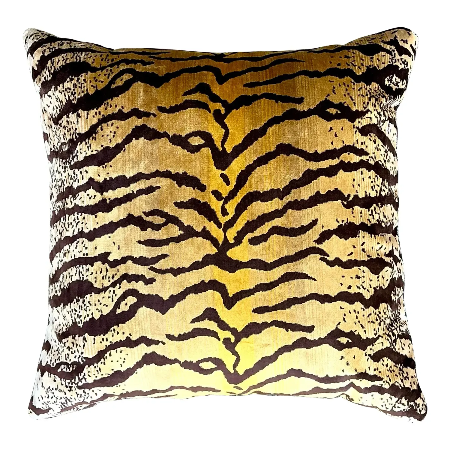 Vintage Velvet Tiger Throw Pillow