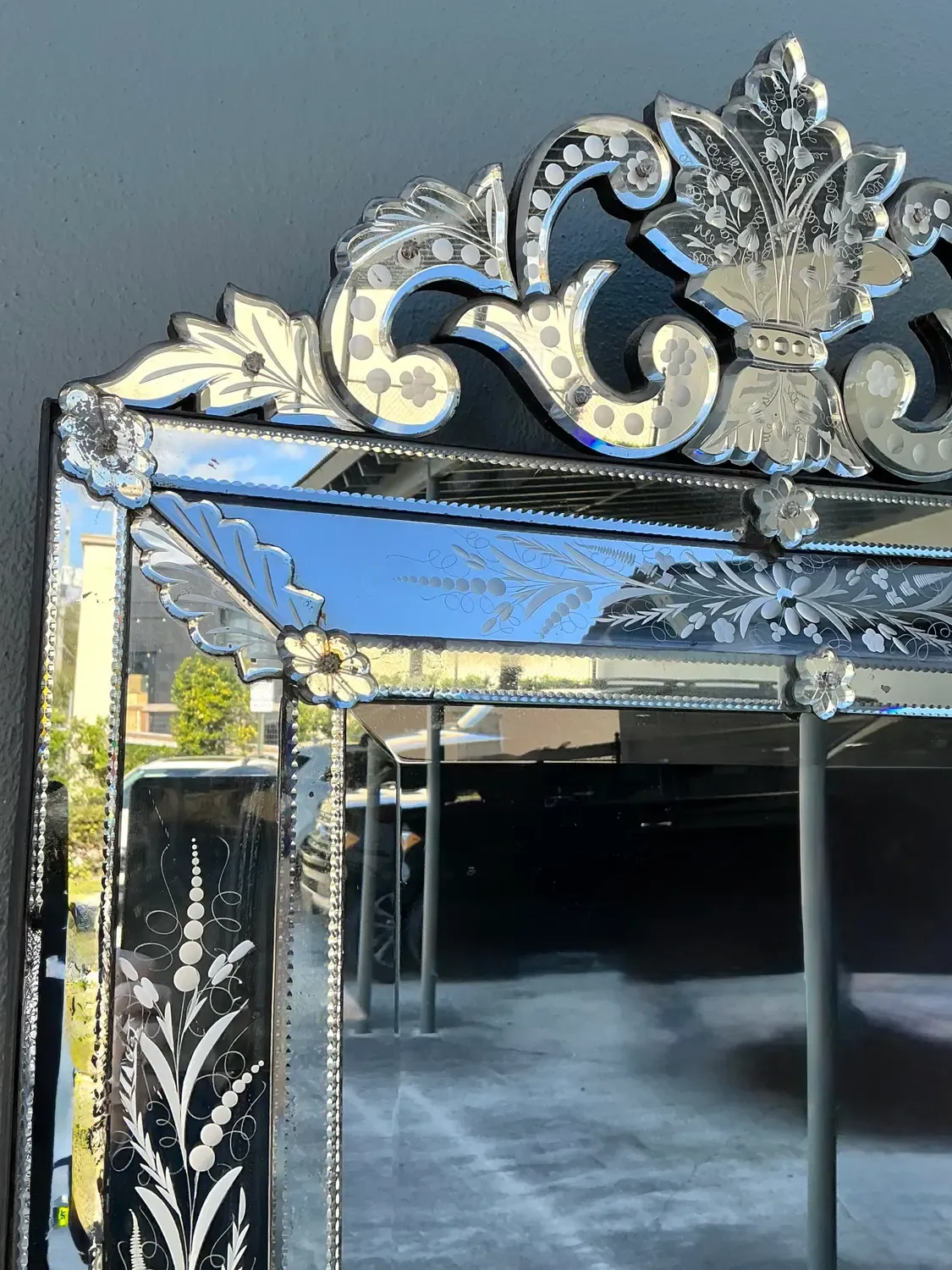 Vintage Venetian Etched Glass Mirror — additional photo 4