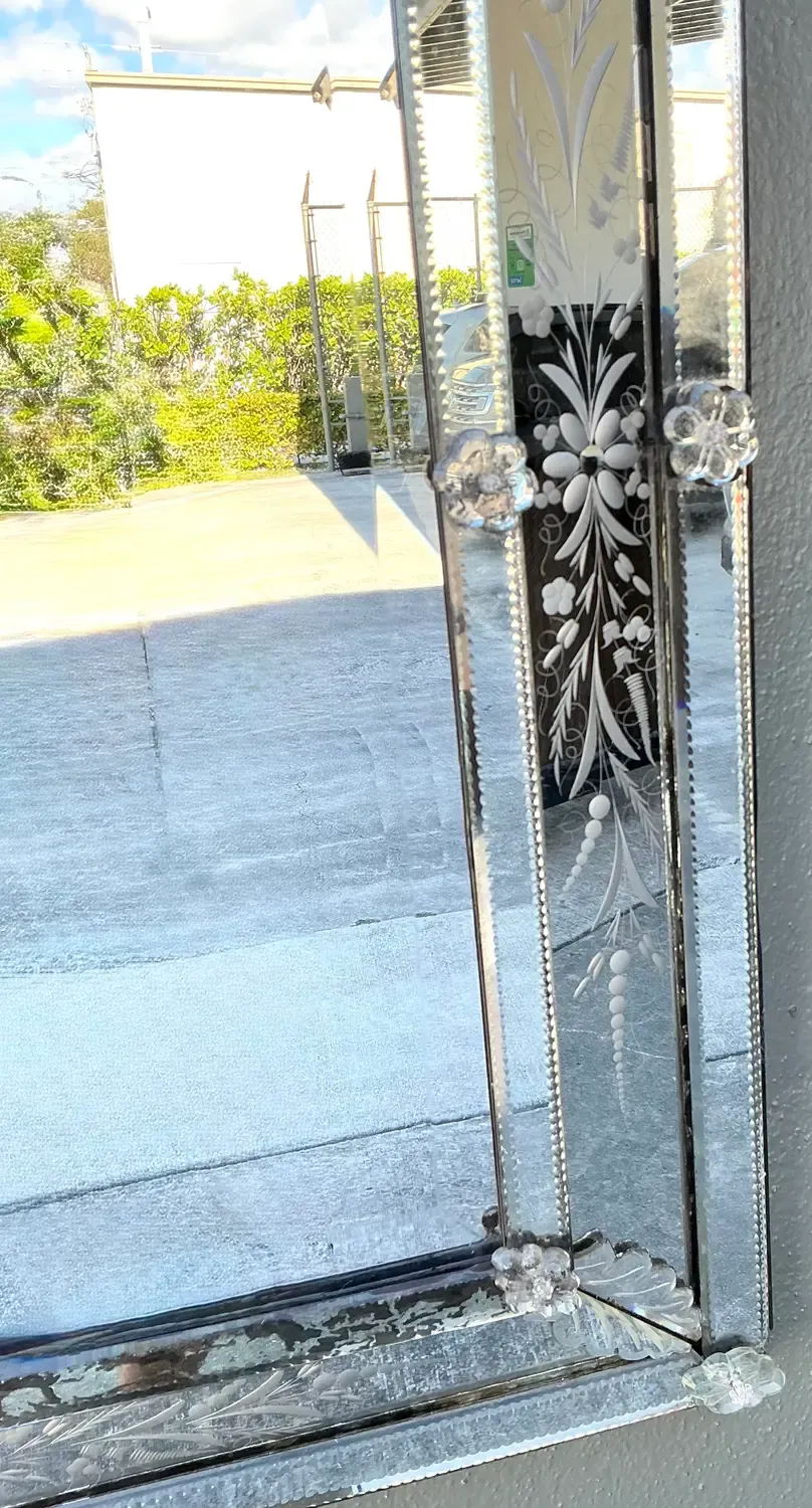 Vintage Venetian Etched Glass Mirror — additional photo 5