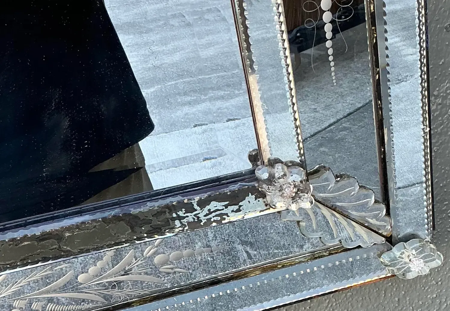 Vintage Venetian Etched Glass Mirror — additional photo 6