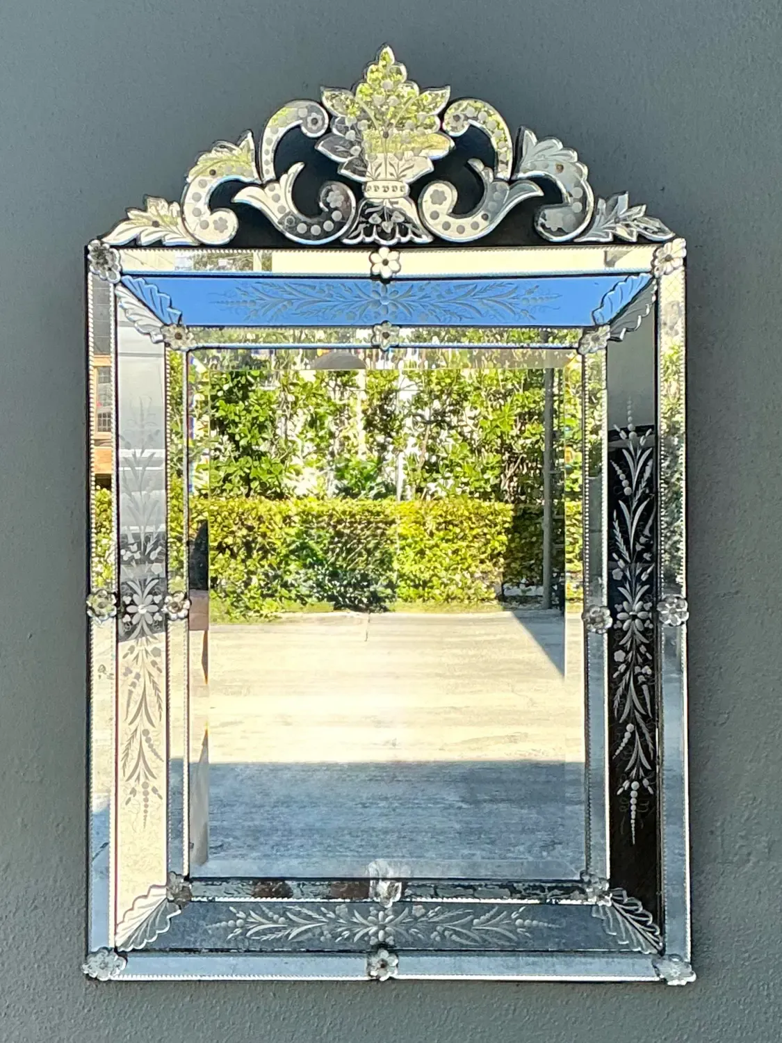 Vintage Venetian Etched Glass Mirror — additional photo 7