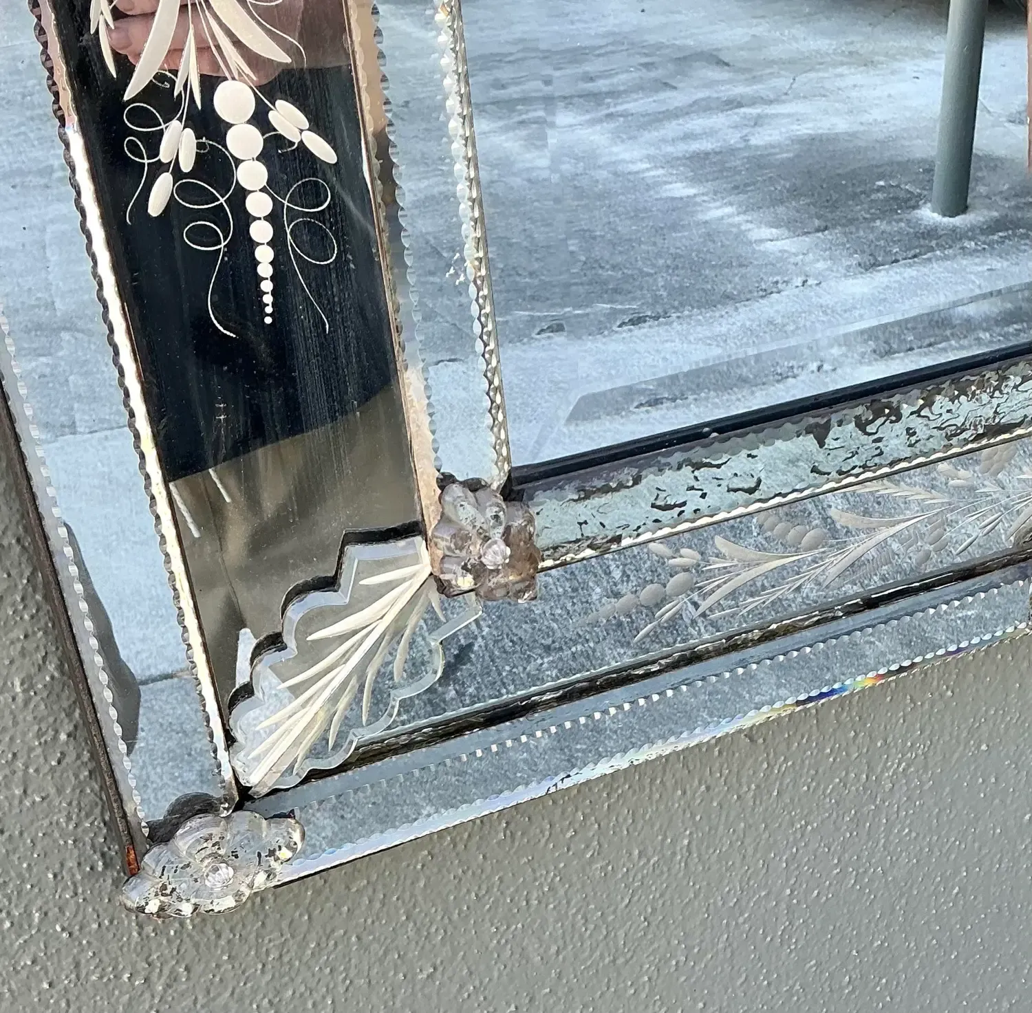 Vintage Venetian Etched Glass Mirror — additional photo 8