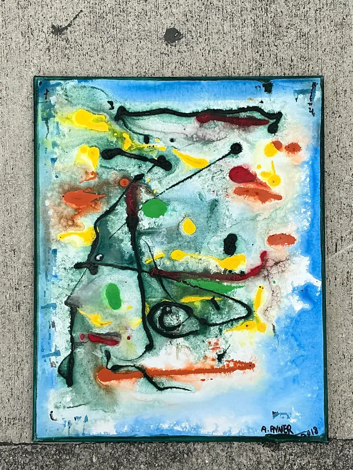 Vintage Vintage Original Abstract Oil Painting on CanvasOriginal Abstract Oil Painting on Canvas — additional photo 1