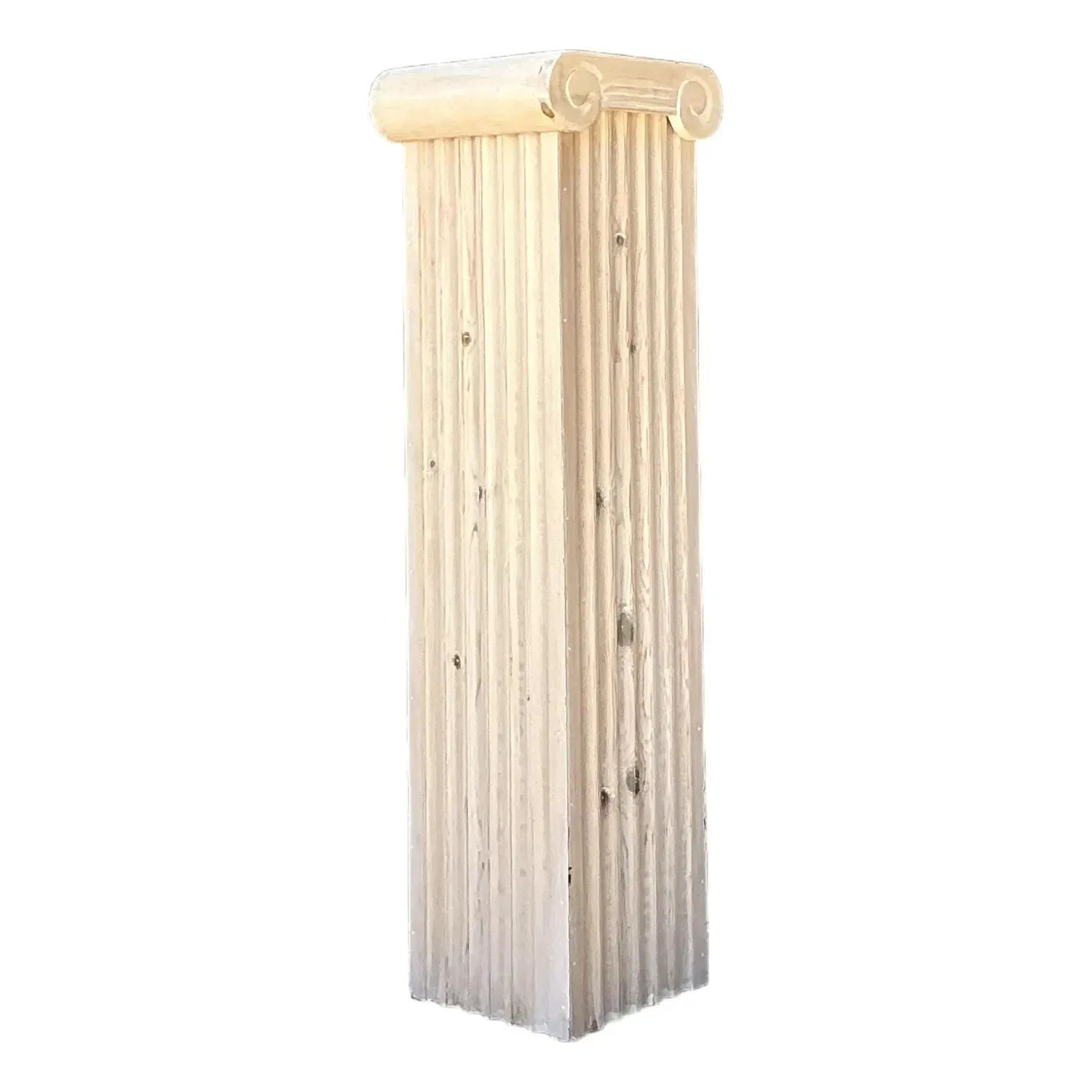 Vintage Washed Knotty Pine Column Pedestal — additional photo 1