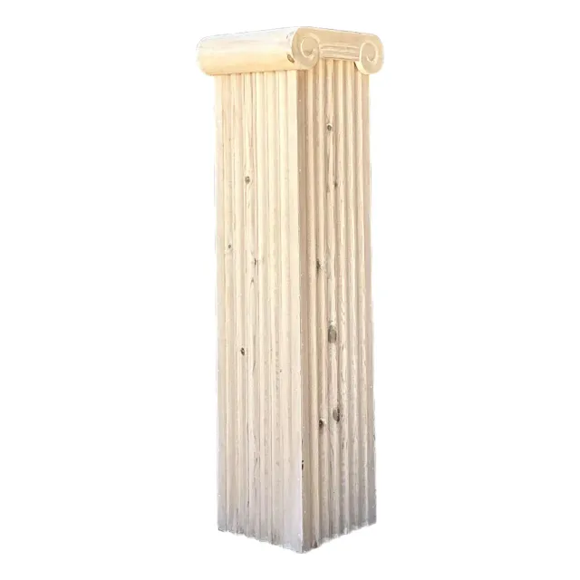 Vintage Washed Knotty Pine Column Pedestal — additional photo 1