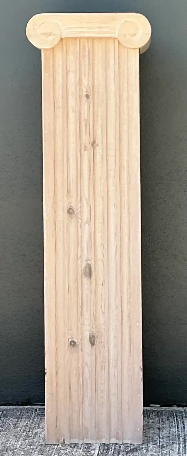 Vintage Washed Knotty Pine Column Pedestal — additional photo 2