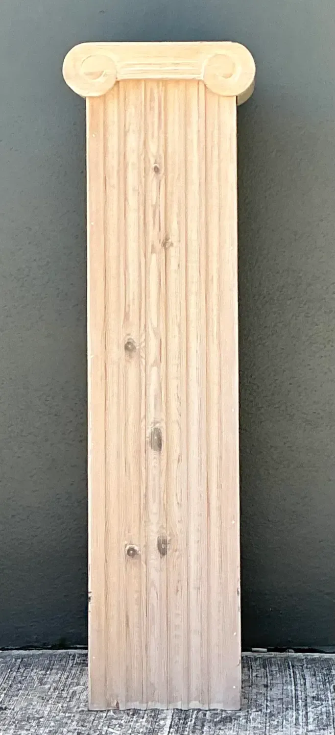 Vintage Washed Knotty Pine Column Pedestal — additional photo 3