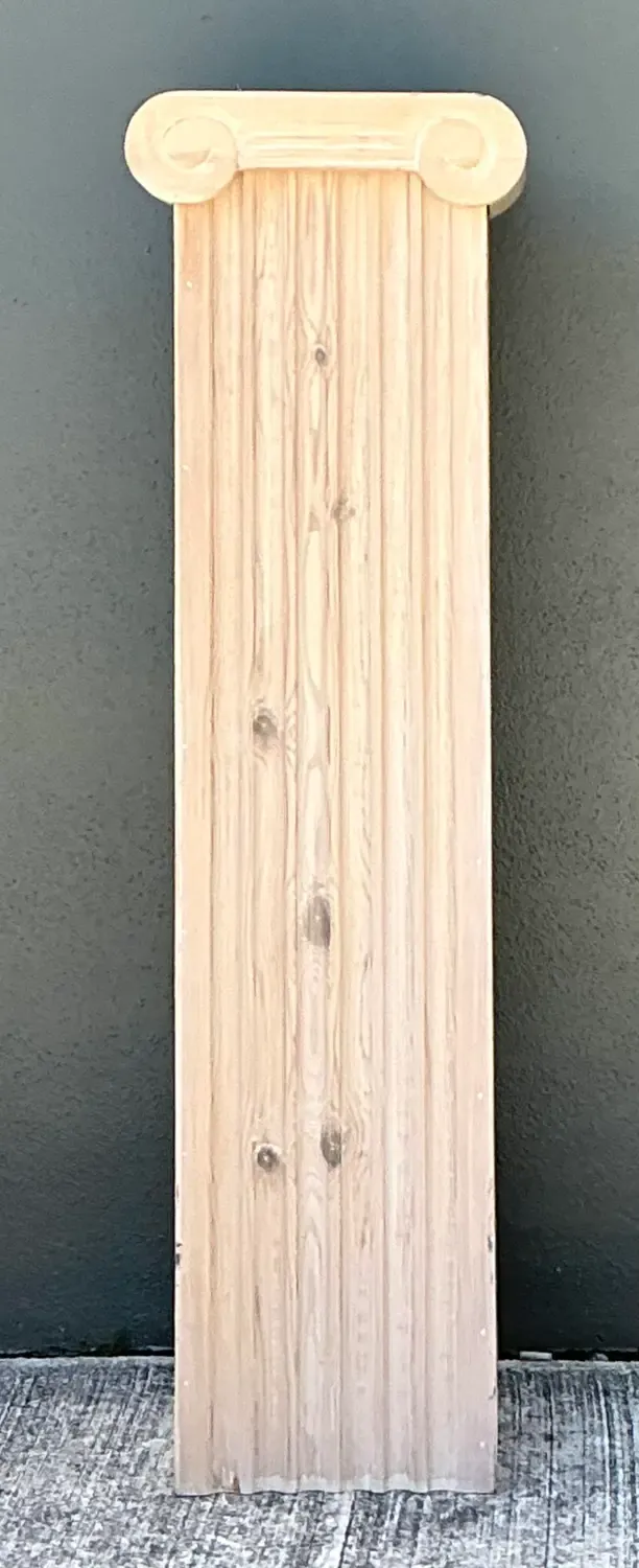 Vintage Washed Knotty Pine Column Pedestal — additional photo 4