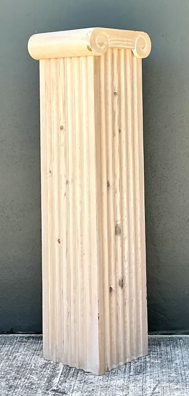 Vintage Washed Knotty Pine Column Pedestal — additional photo 6