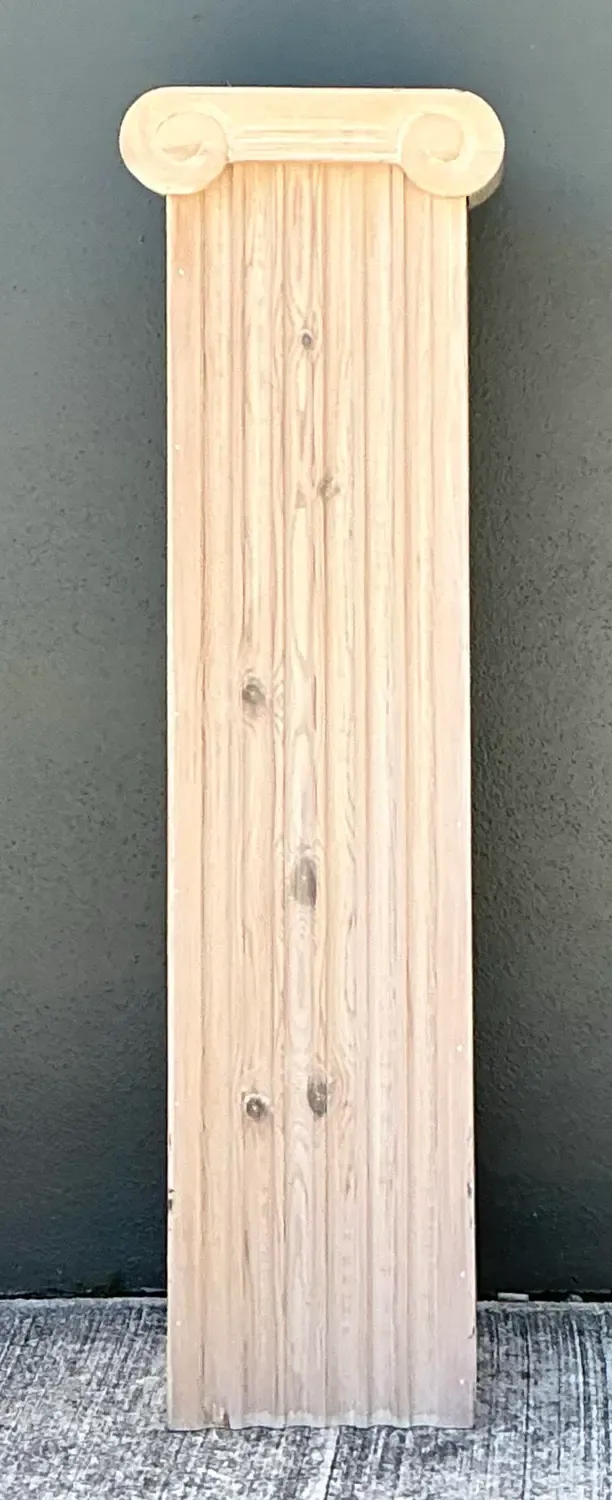 Vintage Washed Knotty Pine Column Pedestal — additional photo 7