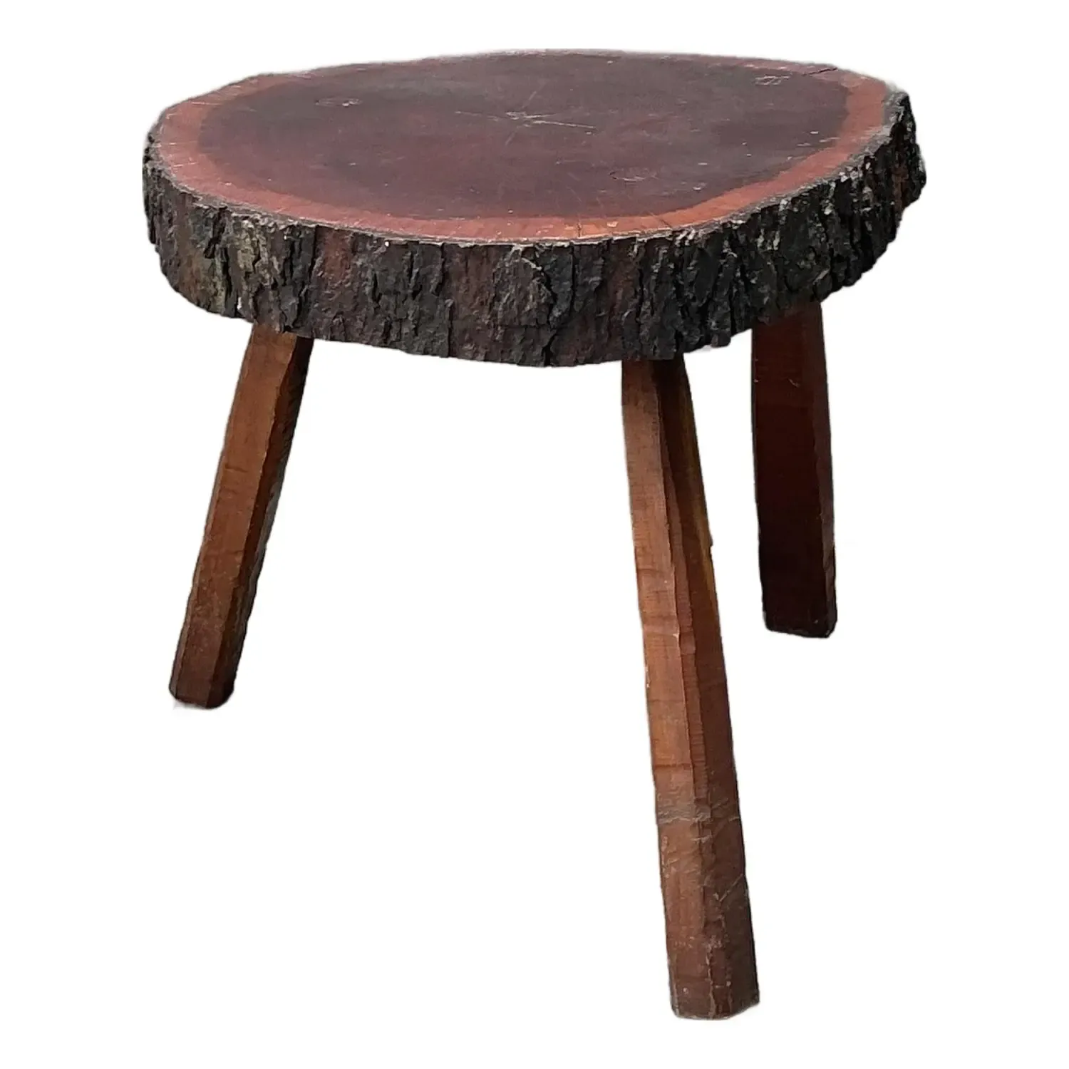 Vintage Wood Slab Side Table — additional photo 1