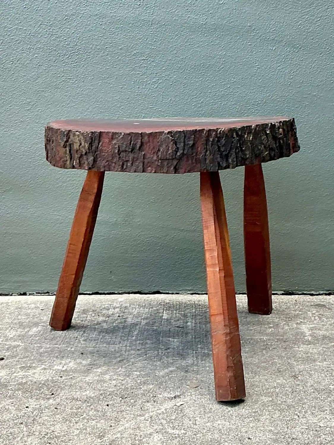 Vintage Wood Slab Side Table — additional photo 3