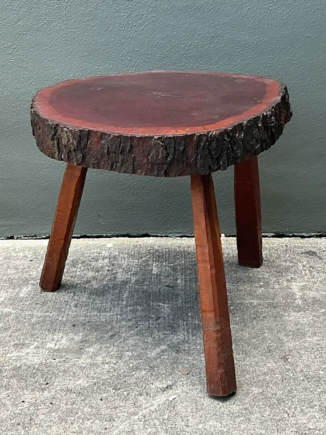 Vintage Wood Slab Side Table — additional photo 4