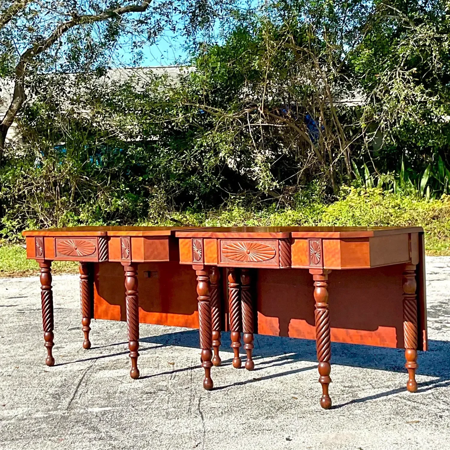 Vintage Wooden Drop Leaf Console Tables - a Pair — additional photo 2