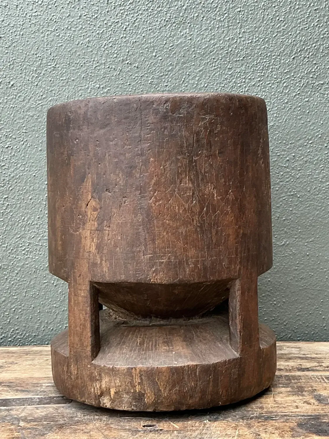 Vintage Wooden Pestle Pot — additional photo 2
