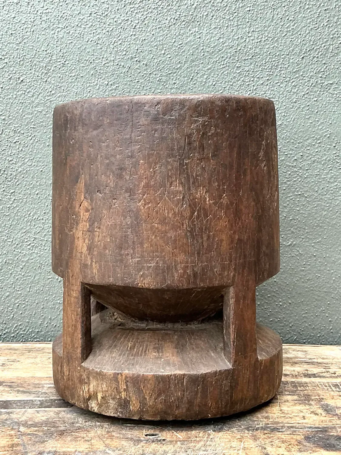Vintage Wooden Pestle Pot — additional photo 3
