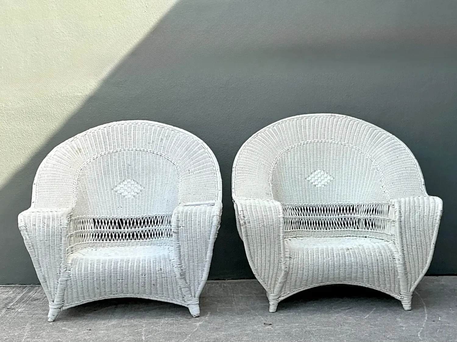 Vintage Woven Rattan Bar Harbour Lounge Chairs - A Pair — additional photo 1