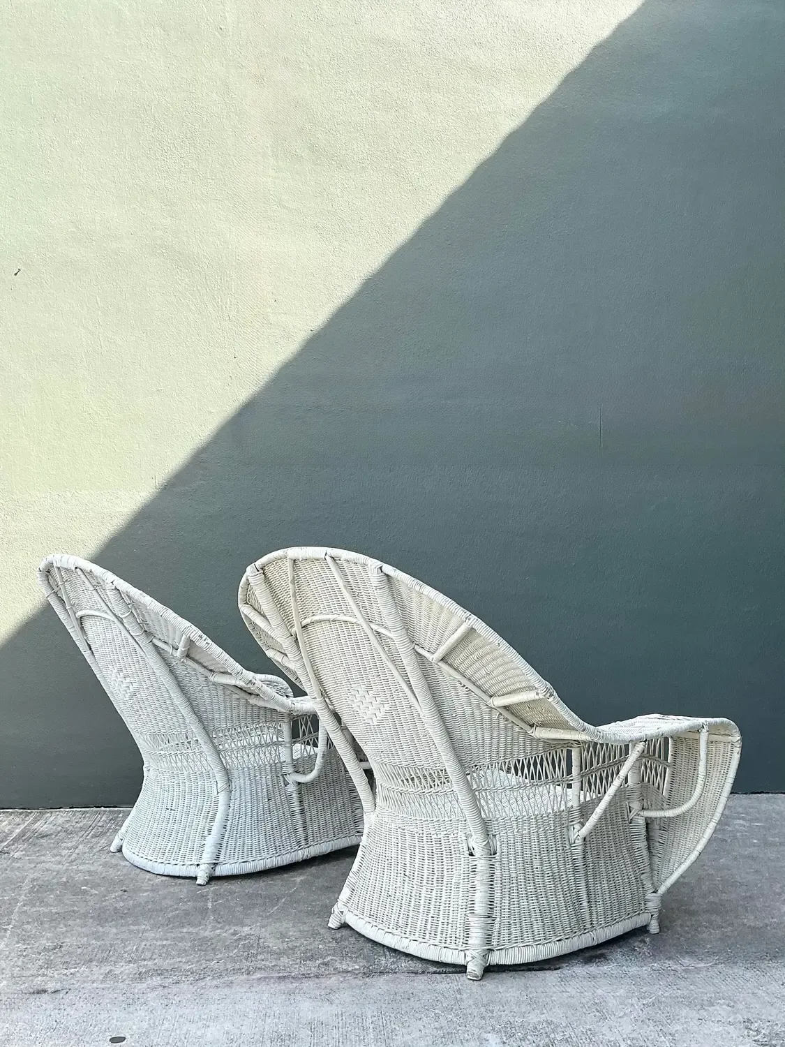 Vintage Woven Rattan Bar Harbour Lounge Chairs - A Pair — additional photo 2