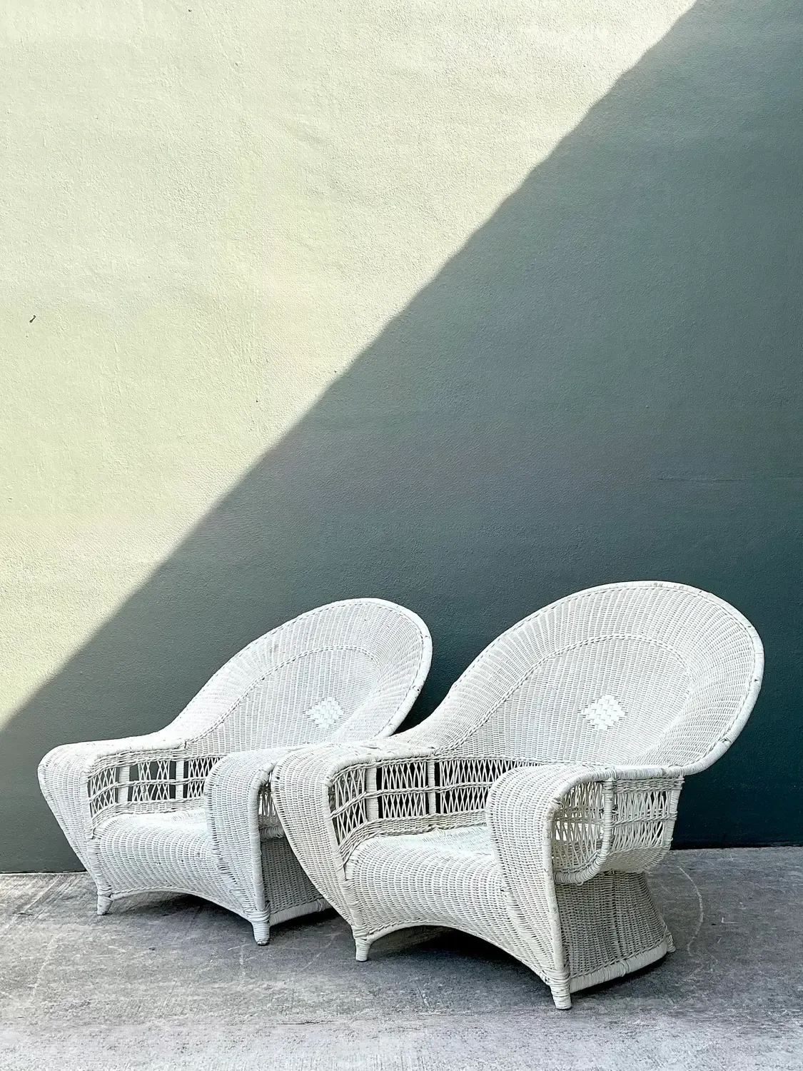 Vintage Woven Rattan Bar Harbour Lounge Chairs - A Pair — additional photo 3