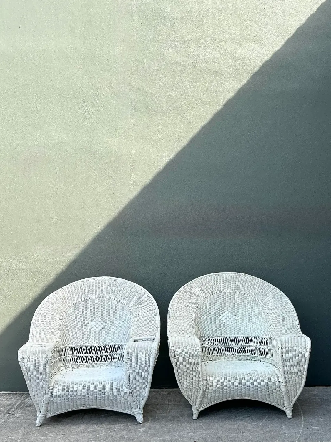 Vintage Woven Rattan Bar Harbour Lounge Chairs - A Pair — additional photo 4