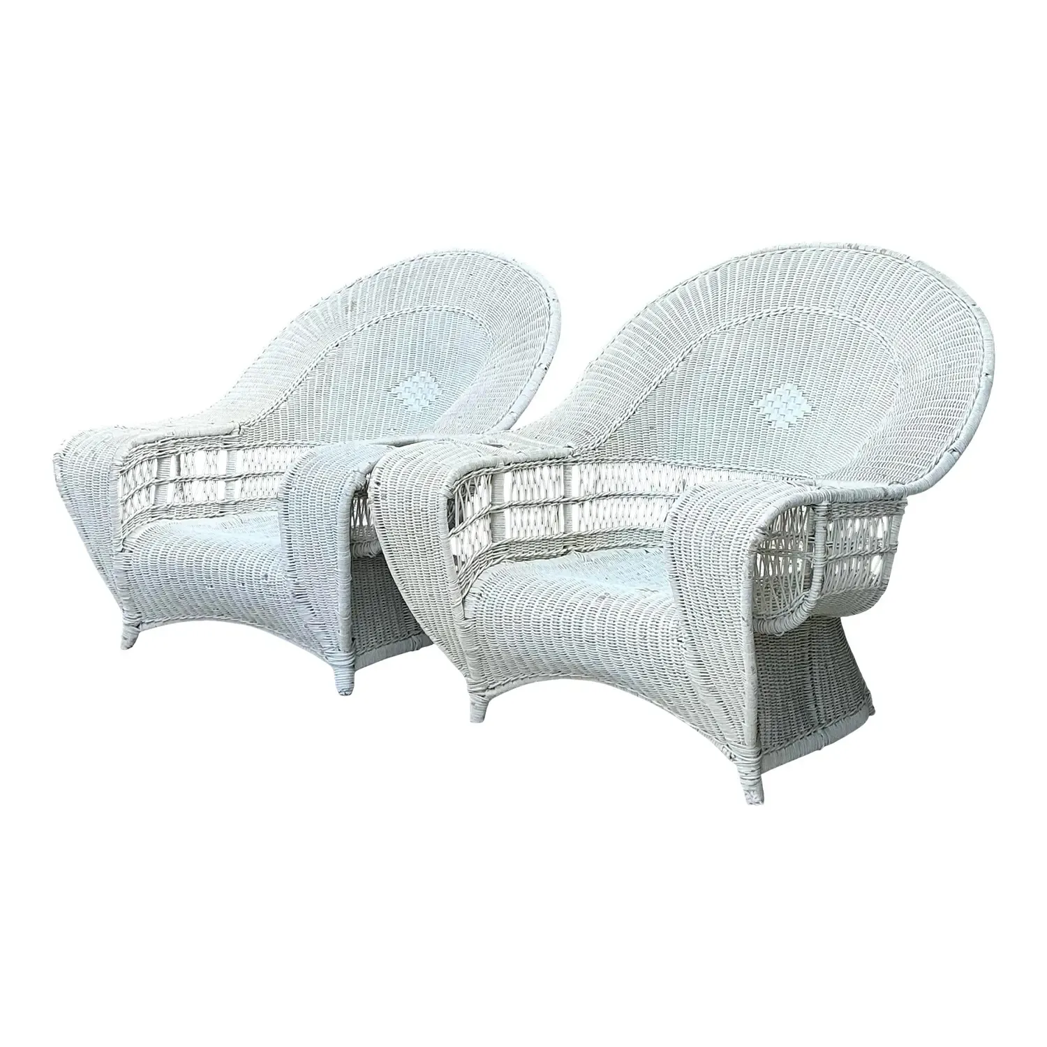 Vintage Woven Rattan Bar Harbour Lounge Chairs - A Pair — additional photo 6