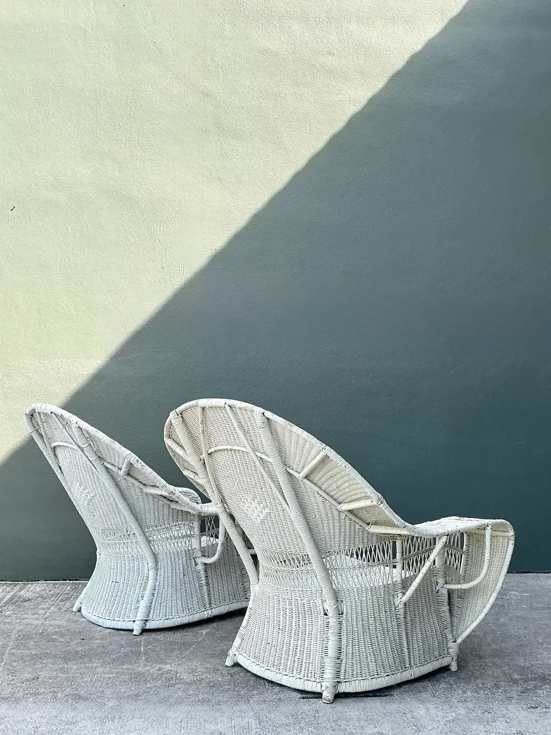 Vintage Woven Rattan Bar Harbour Lounge Chairs - A Pair — additional photo 7
