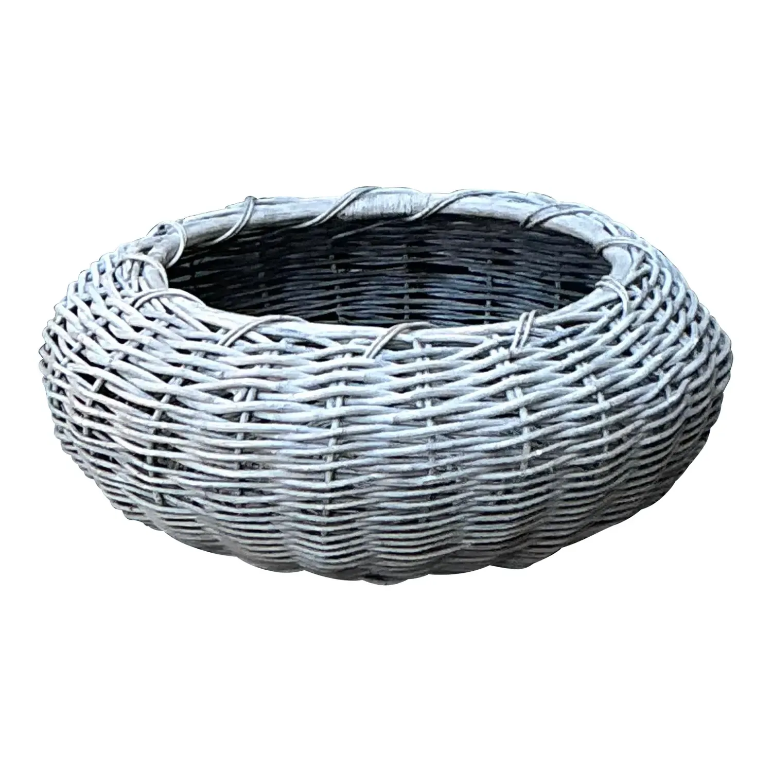 Vintage Woven Rattan Centerpiece Basket — additional photo 1