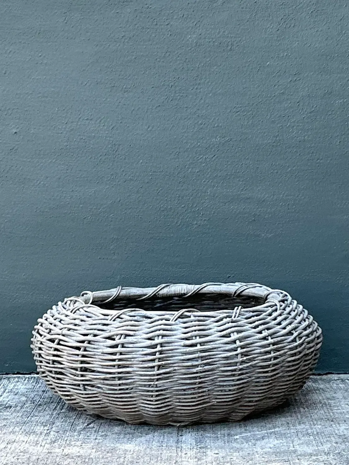 Vintage Woven Rattan Centerpiece Basket — additional photo 2