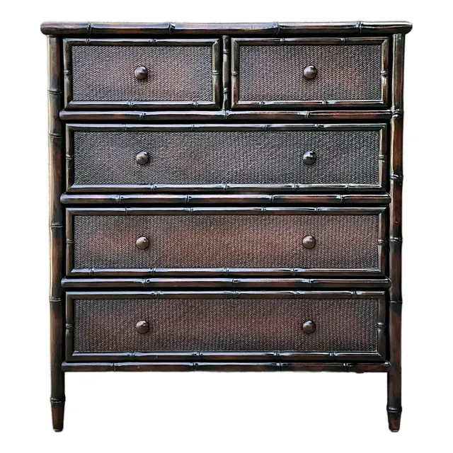 Vintage Woven Rattan Chest of Drawers — additional photo 1
