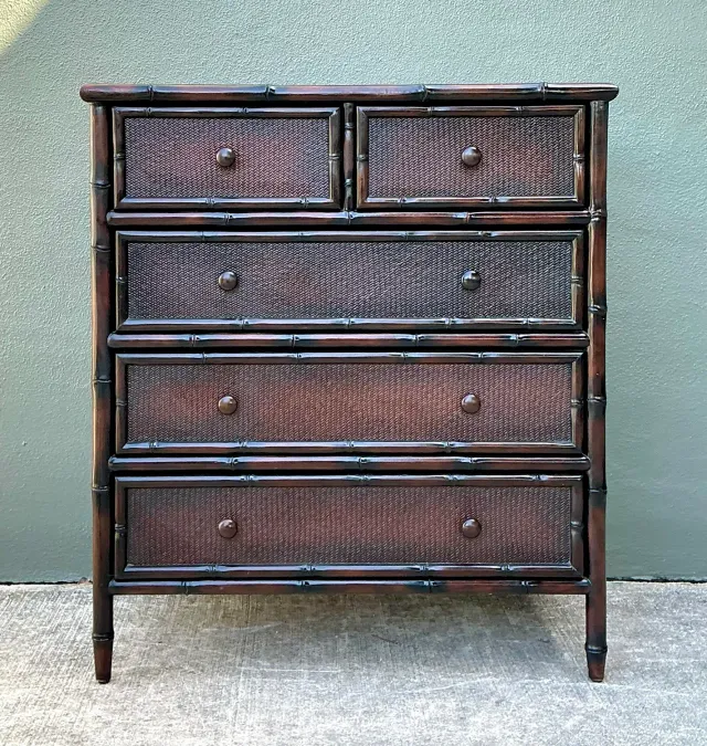 Vintage Woven Rattan Chest of Drawers — additional photo 3