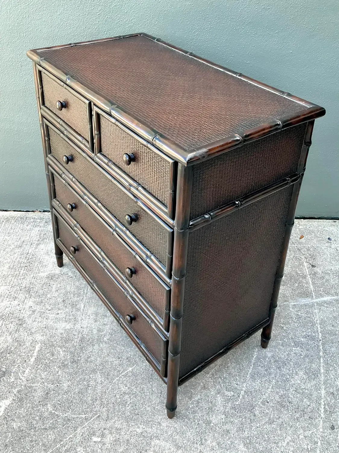 Vintage Woven Rattan Chest of Drawers — additional photo 4