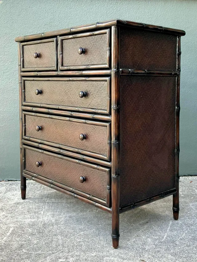 Vintage Woven Rattan Chest of Drawers — additional photo 5