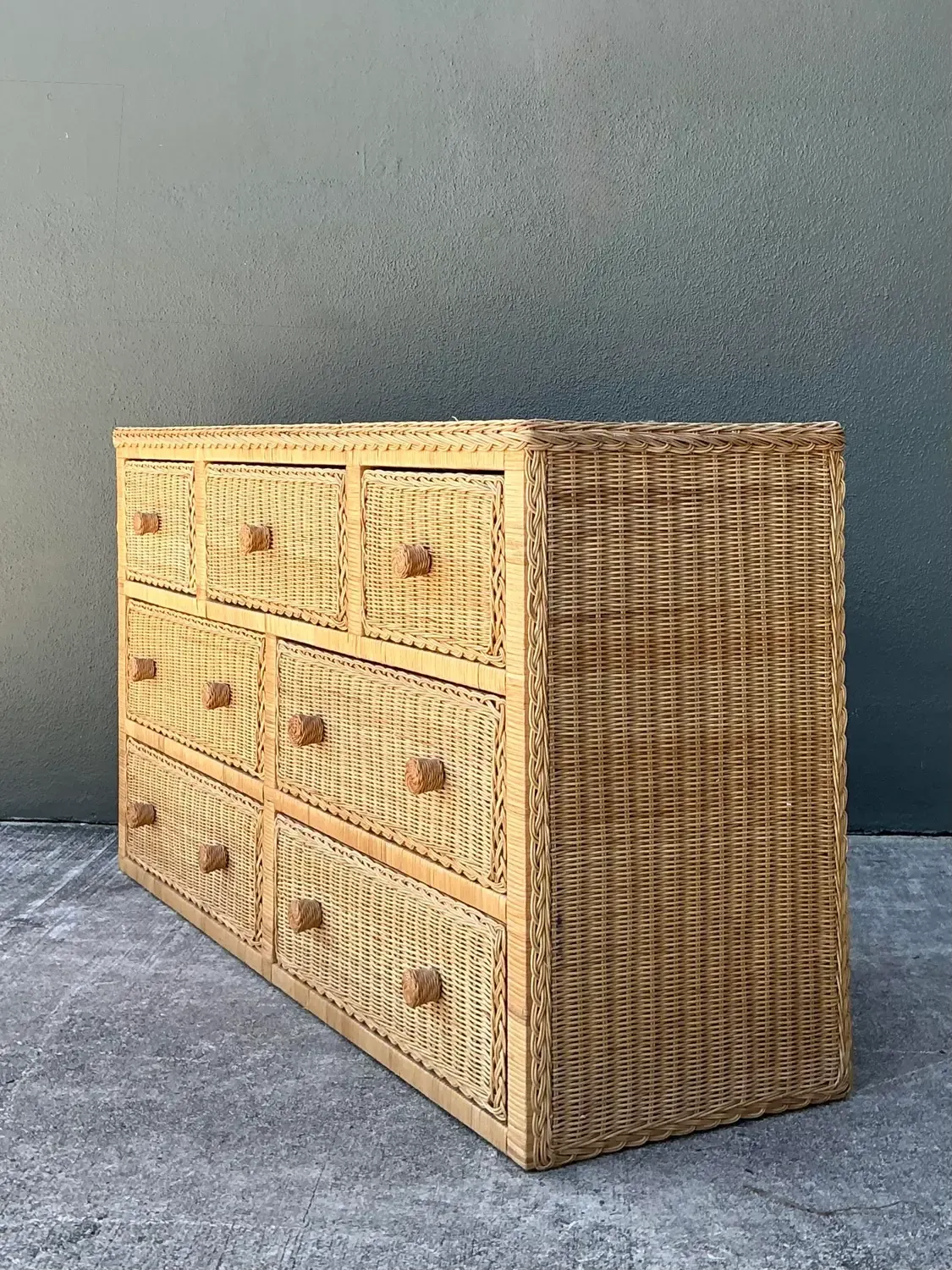 Vintage Woven Rattan Dresser — additional photo 5
