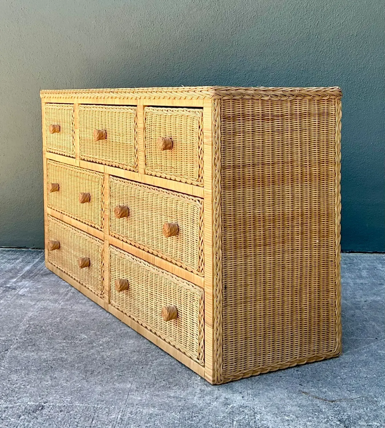 Vintage Woven Rattan Dresser — additional photo 6
