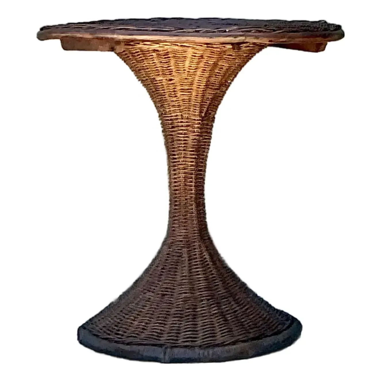 Vintage Woven Rattan Drinks Table — additional photo 1
