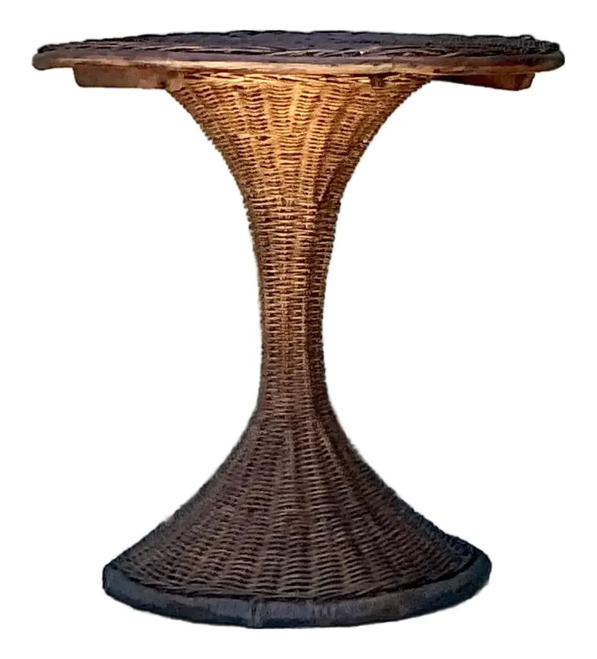 Vintage Woven Rattan Drinks Table