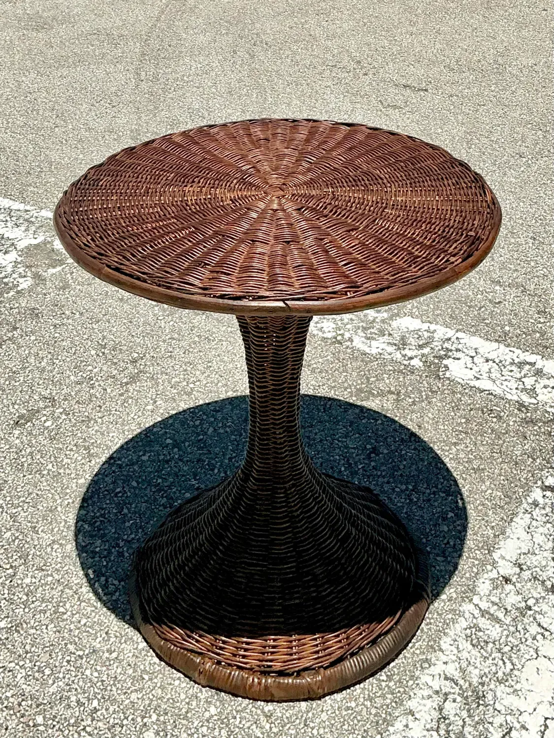 Vintage Woven Rattan Drinks Table — additional photo 1