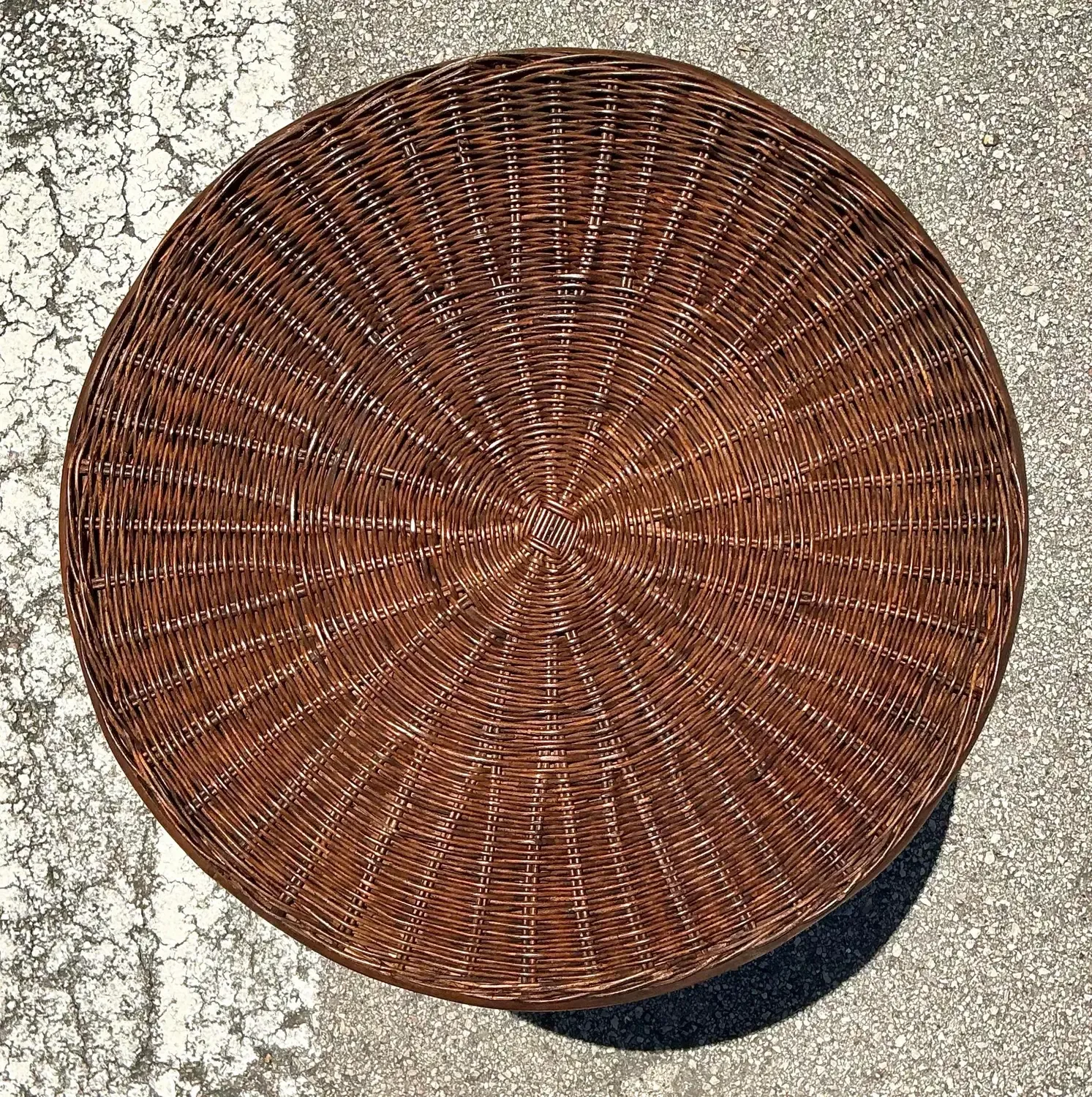 Vintage Woven Rattan Drinks Table — additional photo 4