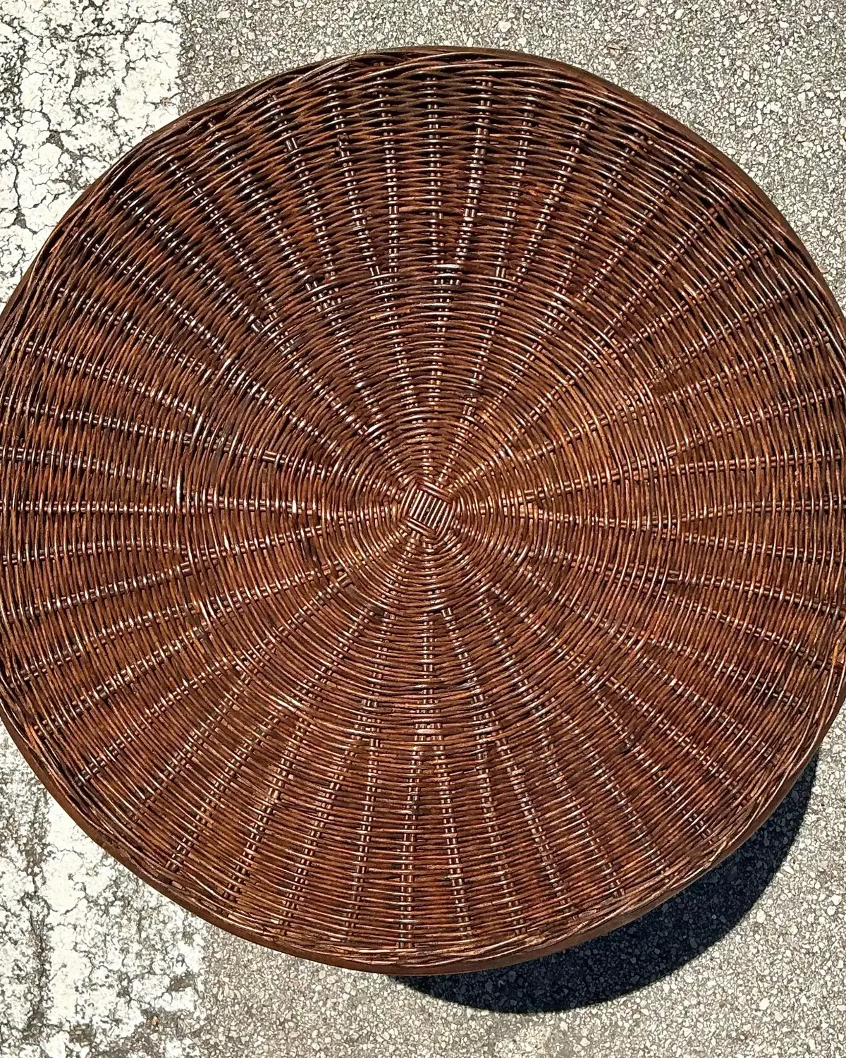Vintage Woven Rattan Drinks Table — additional photo 3
